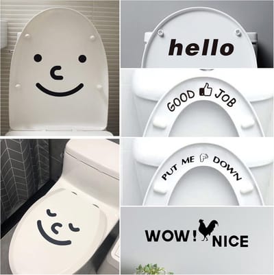 Grappige Toiletbril Stickers - 'Zet Hem Neer' Herinnering voor de WC - Wanddecoratie Badkamer (6 Stuks)
