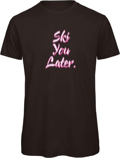 Ski you later wintersport t-shirt Zwart M - soBAD. | Foute apres ski outfit | kleding | verkleedkleren | wintersport t-shirt | wintersport dames en heren