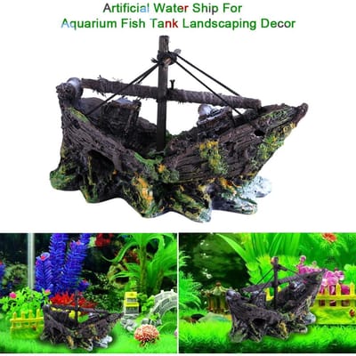 Kunsthars Water Aquarium Ornament Boot Aquarium Vis Tank Landschaps Decor