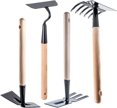 KADAX Tuingereedschapsset, robuuste mini-tuingereedschap, praktische gereedschapsset voor planten, meerdelige tuinset, tuinset voor tuinverzorging (4-delige set Ver. B)
