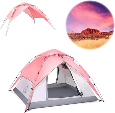 Automatische Kampeertent - Snelle Tent Opzet Tent - Kamperen en Outdoor - Dubbellaags Waterdicht Ontwerp - 210x190x125cm - Roze