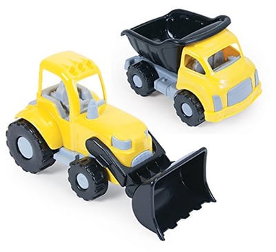 Zandspeelgoed Set - Bouwvoertuigen Speelgoed - Buitenspelen Zandbak - Hoogwaardig Kunststof - 12 x 20 x 11.5 cm - Meerdere Kleuren