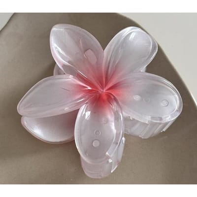 Pince à cheveux Frangipanier Dégradé 1PC Épingle à cheveux Plumeria Style Ins Porte-queue de cheval Barrette Douces Griffes de Requin Accessoires de cheveux de fête rose