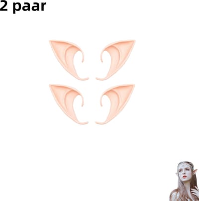 2 paar - Halloween elfenoren - cos rekwisieten - Avatar elfenoren - nep oren van goblins - huidskleur 10 cm - geschikt voor Halloween-kerstfeestjes
