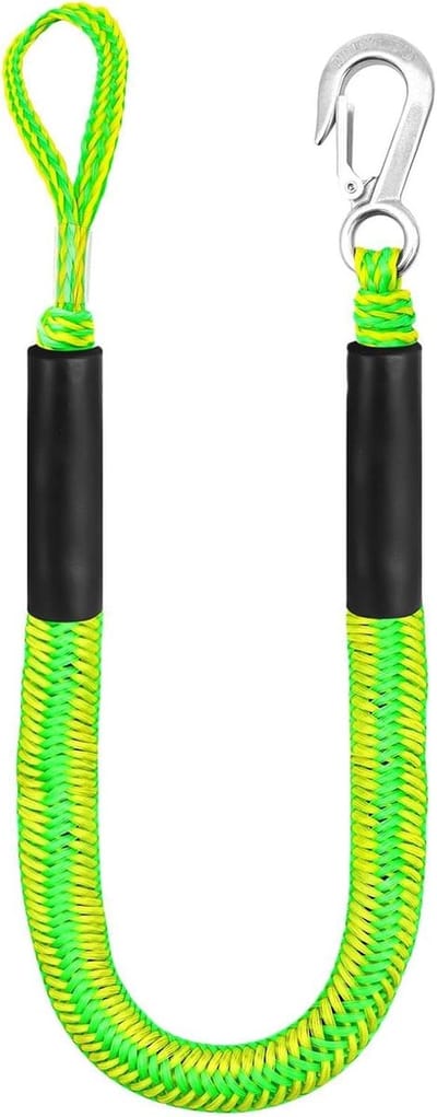 Boot aanlegtouw - Aanlijnlijn doklijn - Veilig aanleggen - Verstelbaar bungee koord - 1.22 meter - Groen