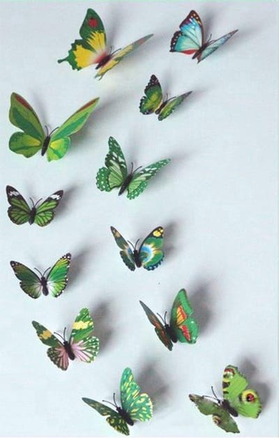 Finnacle - Upgrade je kamer met 24 stuks 3D vlinder muurstickers - Perfect voor kinderkamer, babykamer en slaapkamer - Vlinder sticker groen V2