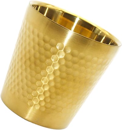 Scheerkom Set - Scheerbakje Zeep - Baard Verzorging - Roestvrij Staal - 4 Stuks 7cm - Goud