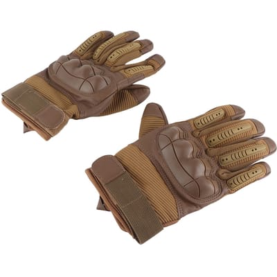 Motorhandschoenen Harde Knokkels Ademend Goede Grip Antislip Volledige Vinger Powersport Handschoenen voor Houthakken Zwaar bruin