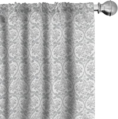 ABAKUHAUS Damast-Grijs Voorhangen – 2x75x225 cm – microvezel, bedrukt