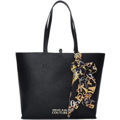 Versace Jeans Couture Gouden Logo Klassieke Print Sjaal Tote Bag Dames tote bags Zwart 74VA4BAF-ZS467-899 Basic Set (Bag+Dust Bag) black