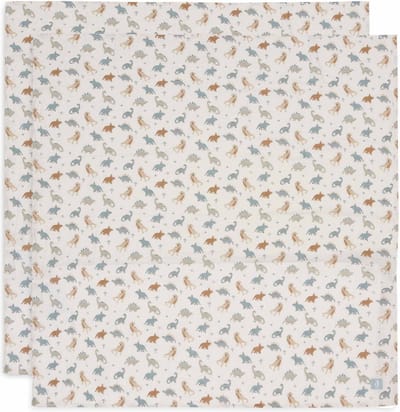 Jollein - Hydrofiele Doek Large 115x115cm - Inbakerdoek - Zacht Katoen - 2 Stuks - Roarsome