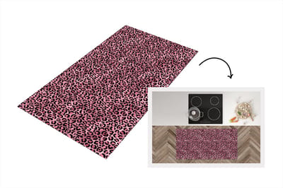Keukenloper - Loper keuken - Panter - Roze - Dierenprint - Patronen - 120x60 cm - Keukenloper vinyl