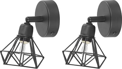 ERMA - Wandlamp set van 2 - Zwart - Metaal