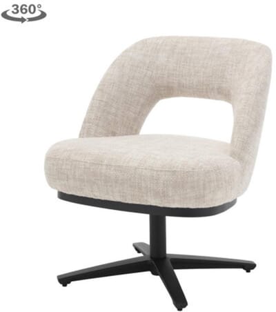 Tower Living Eetkamerstoel Caldes draaibaar Chenille - TED 24 off white