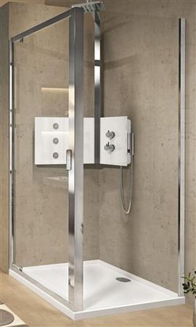 Novellini Lunes 2.0 F vaste zijwand 84 - 90cm helder glas matchroom
