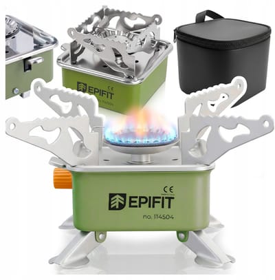 MOZY® - Kampeer Gaspit - In Hoes - Groen - Inklapbaar - Draagbaar Kooktoestel - Camping Kooktoestel - Gasbrander - Gasfornuis - Kamperen