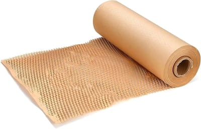 Verpakkingspapier Honingraat - Milieuvriendelijk Verpakken - Cadeaus Inpakken - Sterke Schokabsorptie - 50cm x 20m - Bruin Zwart