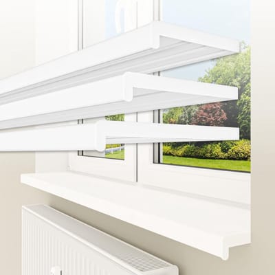 Vensterbank PVC - Binnenvensterbank - Woonruimte Afwerken - Vochtbestendig Krasbestendig - 60 x 25 cm - Wit Mat