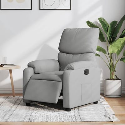 Elektrische Relaxstoel - Comfortstoel Ligstoel - Ontspannen TV Kijken - Automatische Verstelling - 75 x 99 x 99 cm - Lichtgrijs