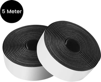 Purepeak Klittenband Naaibaar 5 Meter - Zwart - Zelfklevend - Kantenband - Velcro