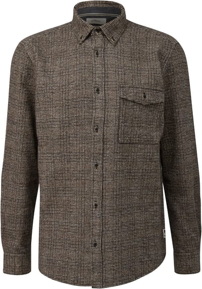 s.Oliver - male - Regular fit: flanellen overhemd met button-down kraag