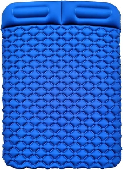 Dubbele Slaapmat - Luchtbed - Kamperen en Reizen - Vochtbestendig - 198x118x6 cm - Blauw