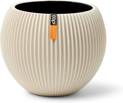 Capi Europe - Vaas bol Groove Colours - 18x15 - Beige - Opening Ø11 - Bloempot voor binnen - 5 jaar garantie - BGVBG102