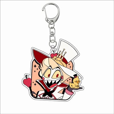 Porte-clés Acrylique pour Angel Dust Charlie Lucifer Sir Pentious Niffty Vaggie Baxter Décoration de Sac à Dos d'Étudiant Anime Pendentif Cadeau beige