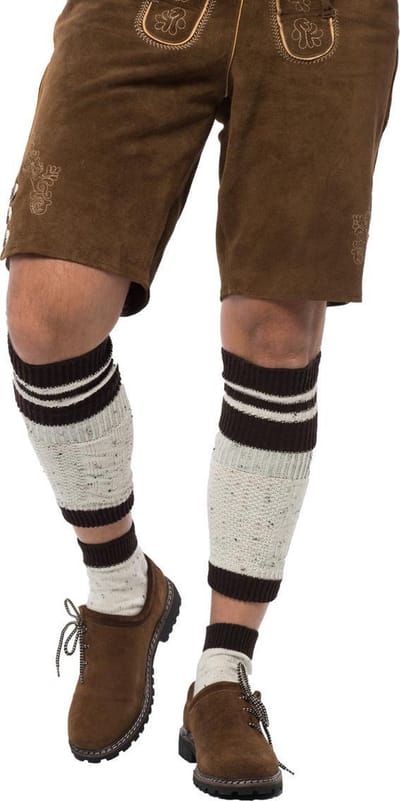 Tannhauser Trachtensokken Loferl Oktoberfest Sokken Heren Oktoberfest Heren Carnavalskleding Heren - Katoen -Bruin/zwart -Maat 43-46