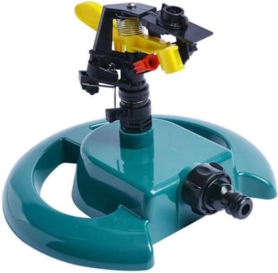 Verstelbare tuinsproeier - Roterende sproeikop - Gazon bewateren - 360 graden dekking - 20 x 15 x 6 cm - Grijs