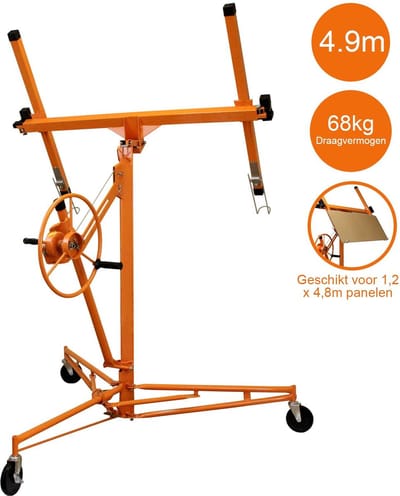 Gips platenlift - oranje - 4,9 m - inklapbaar