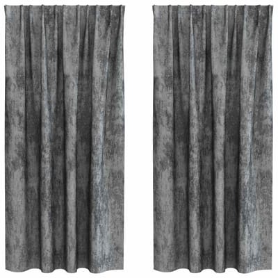 vidaXL Velvet Gordijnen 2 st Grijs 175 x 140 cm Fluweel
