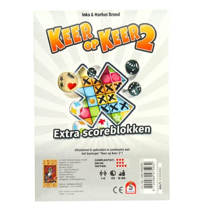 999 Games Scoreblokken Keer op Keer 2 Twee stuks Level 1 Bord- & kaartspellen Bordspellen Gezelschapspellen