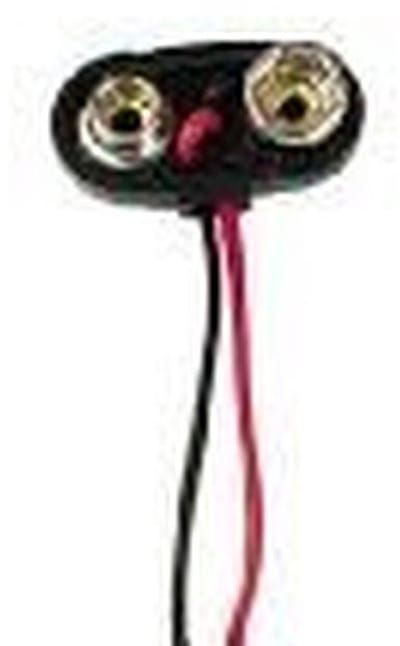 Batterijhouder - 9V Connector - Apparaten Aansluiten - Type T - Voor 1 Batterij - Zwart