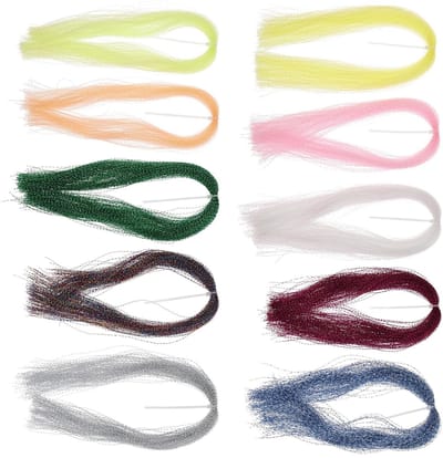 Dailygoods- Vliegbinden Materialen 10 Kleuren - Spiraal Jig Bindset - DIY Accessoire - 250 Stuks - Kristal Glitter - Geschikt voor Zoet- en Zoutwatervliegen - Vliegbindmateriaal