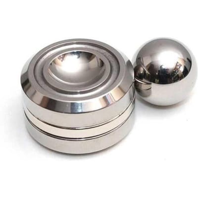 Volwassen Bureau Stressverlichter Metalen Fidget Speeltje - Decompressie Hypnose Roterende Gyroscoop Vingertop Kinematische Ronde Spinner Kindercadeau gray