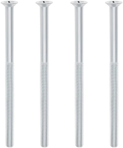 4X M5x80mm Kruiskop Lange Schroeven van Gegalvaniseerd Ijzer voor UPVC en Composiet Deuren - Wit, Duurzaam en Sterk