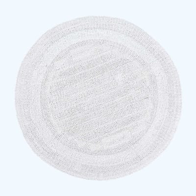 Homescapes Ronde Badmat Wit 80 cm gemaakt van 100% Katoen