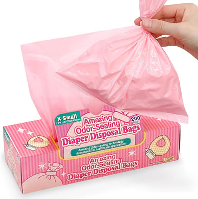 Luierzakjes - Geurverzegeling Zakjes - Hygiënisch Opbergen - Duurzaam Materiaal - 200 Stuks - Roze