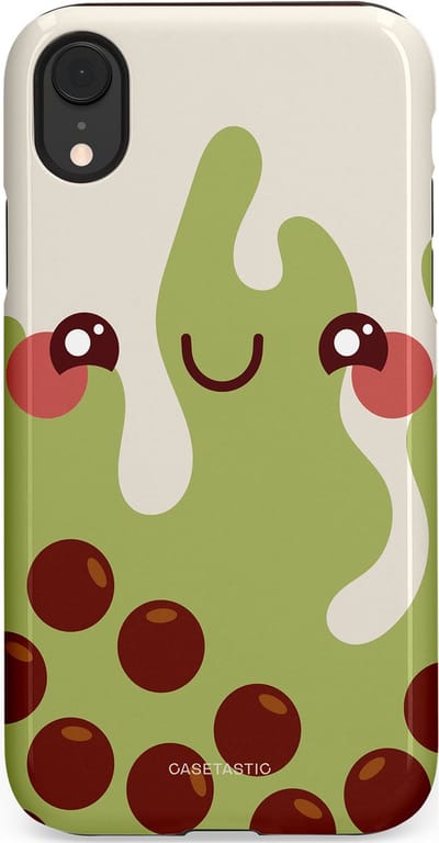 Casetastic Hoesje Geschikt voor Apple iPhone Xr - Stijlvolle Beschermende Duo-layer Case - Smeltende pistache bolletjes