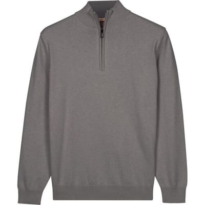 Baileys – Heren Trui – Half Zip Sweat – Basic Pullover met Rits – Grijs - NOS8400-925