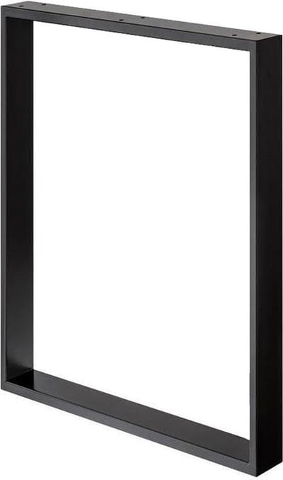 Stalen U bureaupoot zwart 60 bij 8 cm en hoogte 72 cm (2 x 8 cm) - Set van 2 stuks