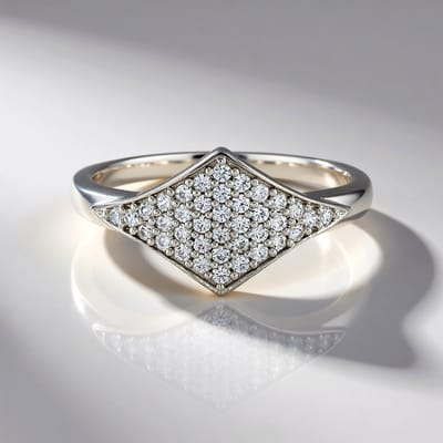 Cavill - Elegante Zilveren Ring met 0,758 ct Cambodjaanse Briljant Zirkonen - 925 Sterling Zilver - Platina Verguld - Moderne Pave Ring