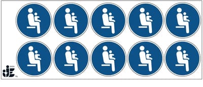 Zitplaats mensen met kleine kinderen sticker | 5 cm - 10 stuks per vel
