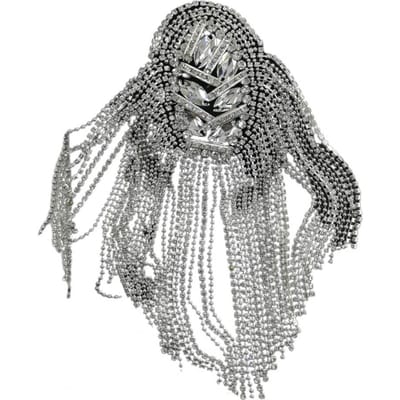Broche d'épaule glands strass bijoux fait à la main brillant épaulette vêtements décor argenté