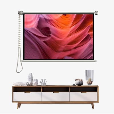 Draagbaar projectiescherm, Handmatig neerklapbaar projectorscherm 40-72 inch 4:3 16:9 Wit 4K Wandmontage Binnen Buiten(72 Inch 4:3)
