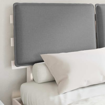 vidaXL - Bedframe - met - Gevoerde - Hoofdbord - Lichtgrijs - 160 - x - 200 - cm