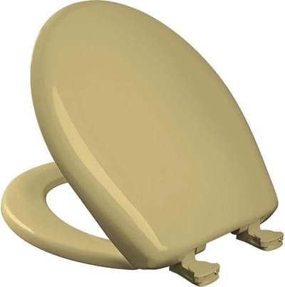 Ronde Gesloten Voorste Toiletstoel - Oogst Goud - Langzaam Sluitend - 031