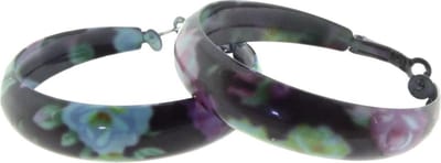 Behave - Oorbellen - Oorringen bloemenprint - boho zomerstijl - 50 mm