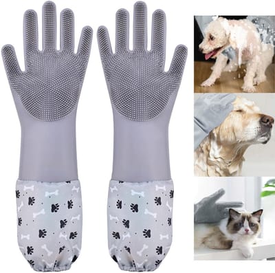 Borstel Voor Huisdieren - Huisdieren schoonheidshandschoenen -2 Stuks - Huisdierhaar Verwijderaar Handschoen --Borstel Handschoen-schoonheidshandschoenen met hoge dichtheid tanden - veilige silicone - geschikt voor honden, katten, paarden, konijnen